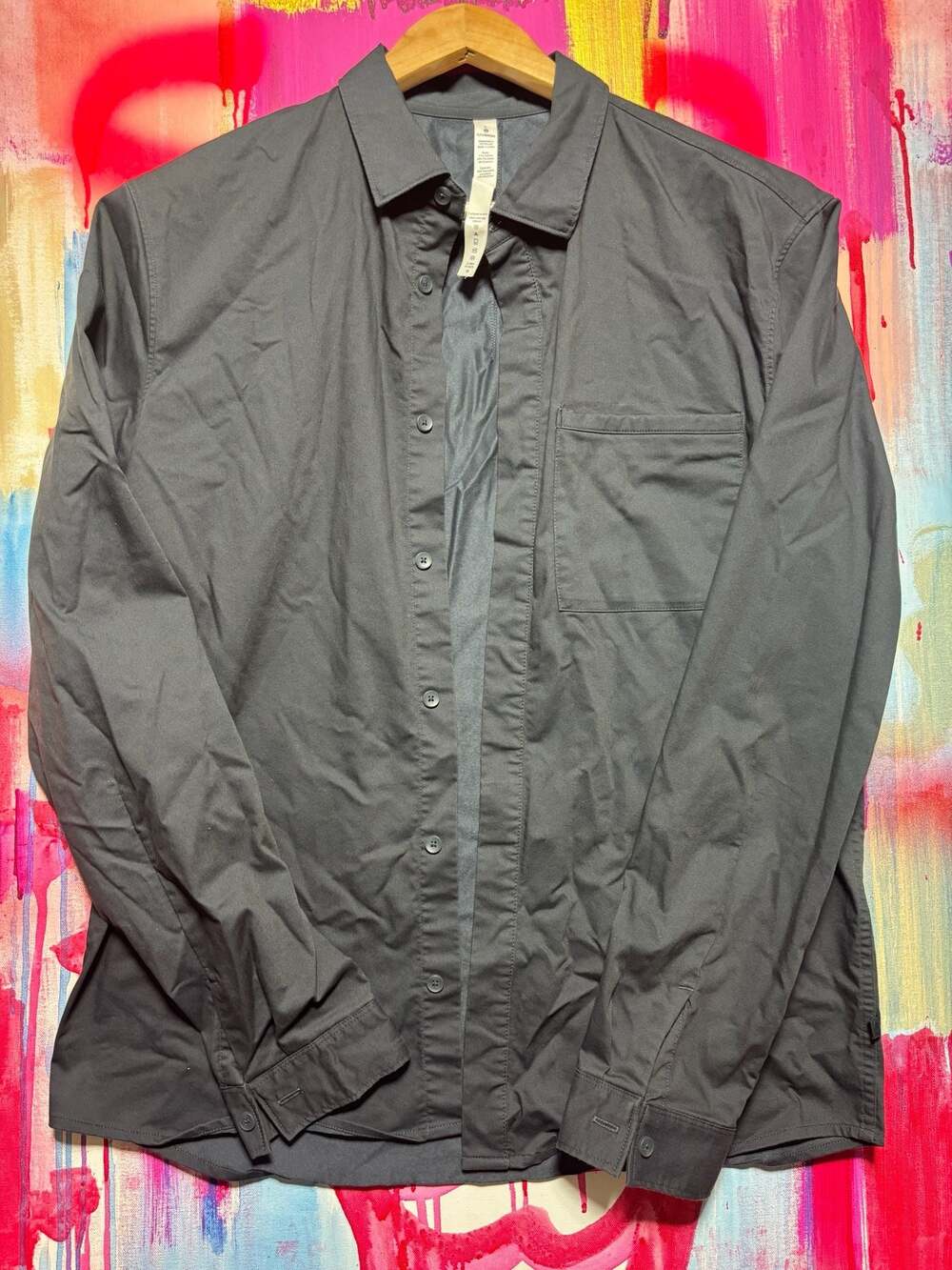 Lululemon Men's New Venture Long Sleeve Shirt Black Size Large Black
